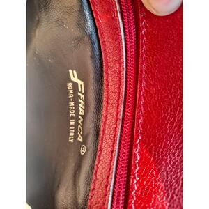 80'S - 90'S vtg Red Crossbody Leather Bag Italy franca roma tailored snap NOS